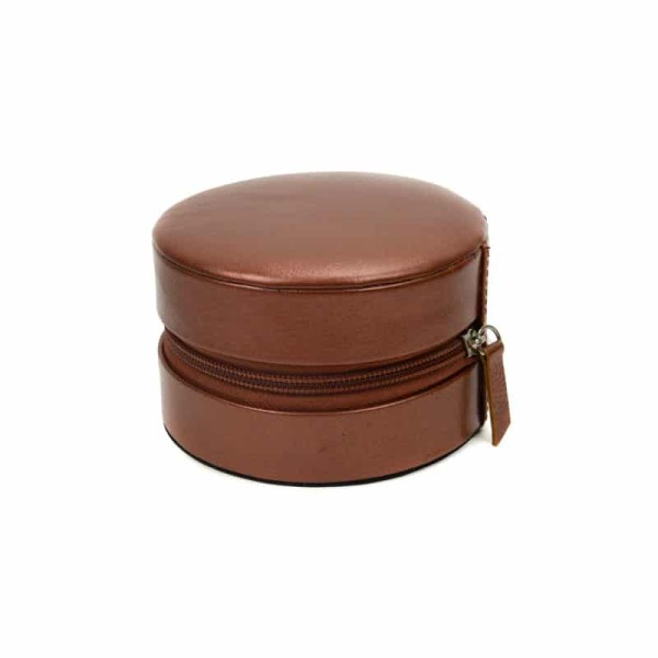 Leather Jewelry Box - Round