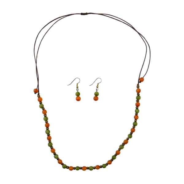 5mm Tagua Pearl Necklace Earring Set - Image 4