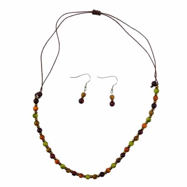 5mm Tagua Pearl Necklace Earring Set - Image 3