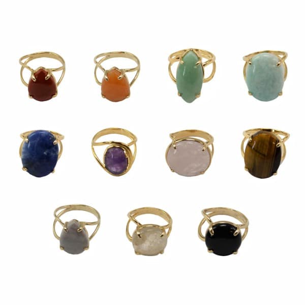 Gold-plated Gemstone Ring