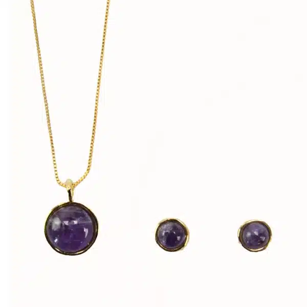 Gemstone Necklace Earring Set - Image 9